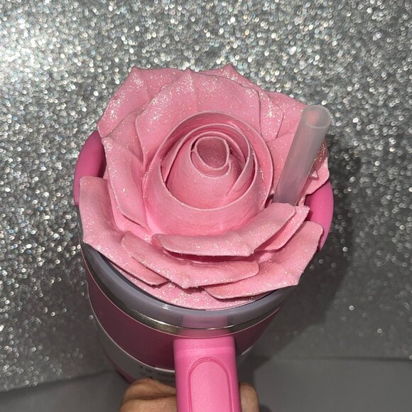 3D Rose Tumbler Topper that fit the Stanley x Love Shack Fancy Stanley lid - Picture 4 of 13